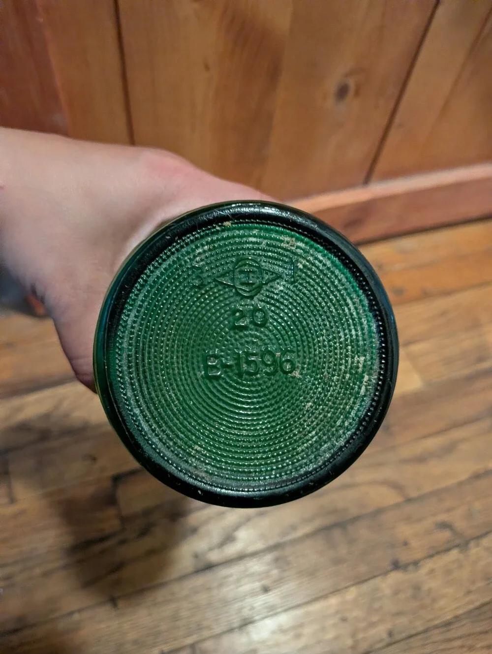 Hand-Blown Green Glass Bottle Vase for Home Accents